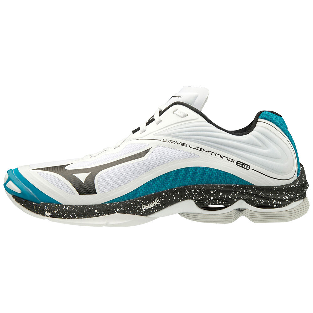 Mizuno Wave Lightning Z6 Férfi Röplabda Cipő Fehér/Fekete/Kék GRE206754